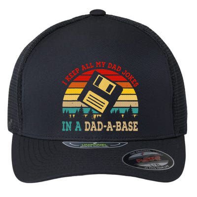 I Keep All My Dad Jokes In A Dad A Base Fathers Day Gift Flexfit Unipanel Trucker Cap