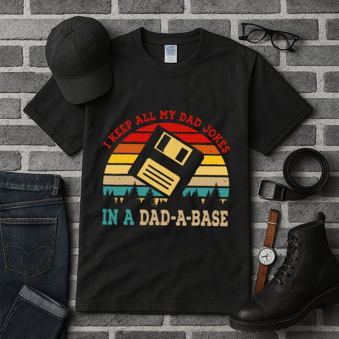 I Keep All My Dad Jokes In A Dad A Base Fathers Day Gift Tall T-Shirt