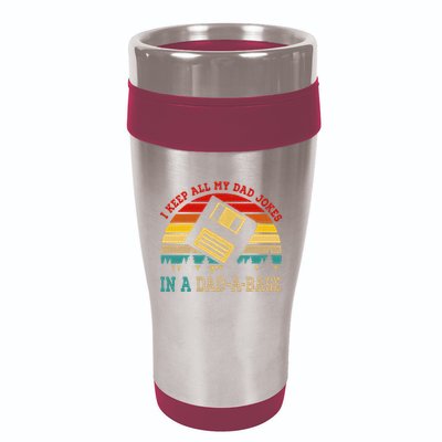 I Keep All My Dad Jokes In A Dad A Base Fathers Day Gift 16oz Travel Tumbler