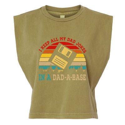 I Keep All My Dad Jokes In A Dad A Base Fathers Day Gift Garment-Dyed Women's Muscle Tee