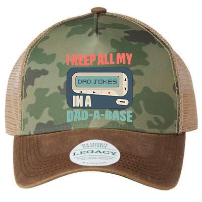 I Keep All My Dad Jokes In A Dad A Base Dad Jokes Funny Dad Father's Day Legacy Tie Dye Trucker Hat