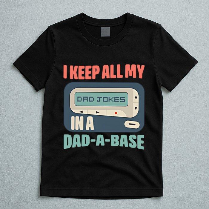 I Keep All My Dad Jokes In A Dad A Base Dad Jokes Funny Dad Father's Day T-Shirt