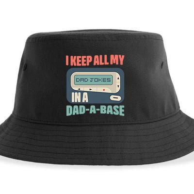 I Keep All My Dad Jokes In A Dad A Base Dad Jokes Funny Dad Father's Day Sustainable Bucket Hat
