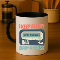 I Keep All My Dad Jokes In A Dad A Base Dad Jokes Funny Dad Father's Day Mug