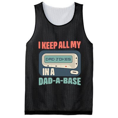 I Keep All My Dad Jokes In A Dad A Base Dad Jokes Funny Dad Father's Day Mesh Reversible Basketball Jersey Tank