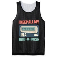 I Keep All My Dad Jokes In A Dad A Base Dad Jokes Funny Dad Father's Day Mesh Reversible Basketball Jersey Tank