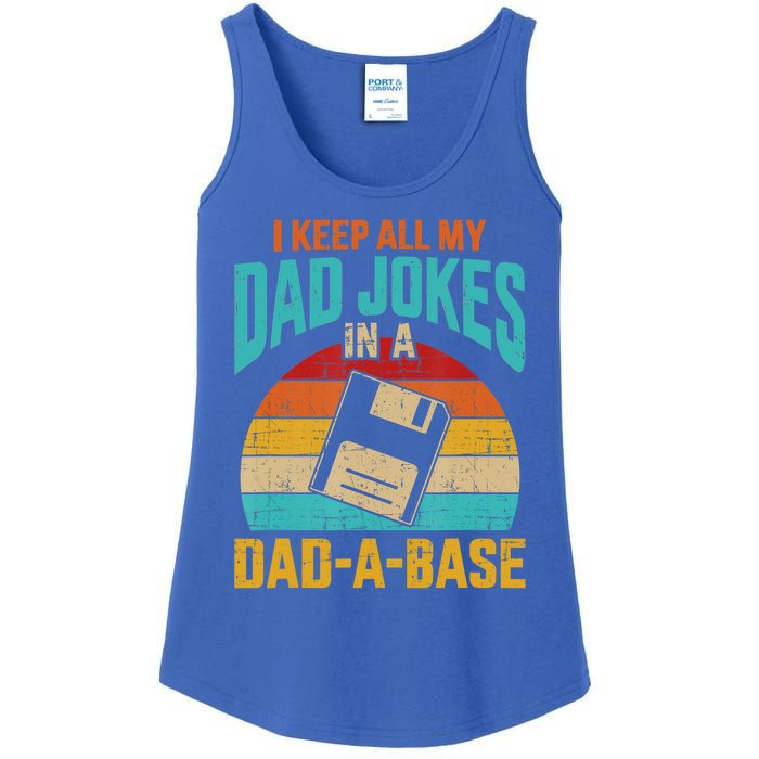 I Keep All My Dad Jokes In A Dadmeaningful Giftameaningful Giftbase Vintage Fath Ladies Essential Tank