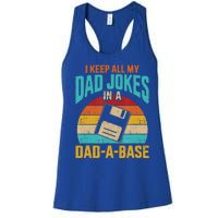 I Keep All My Dad Jokes In A Dadmeaningful Giftameaningful Giftbase Vintage Fath Women's Racerback Tank