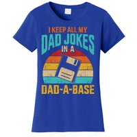 I Keep All My Dad Jokes In A Dadmeaningful Giftameaningful Giftbase Vintage Fath Women's T-Shirt