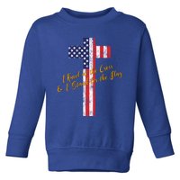 I Kneel At The Cross And Stand For The Flag Vintage Gift Toddler Sweatshirt