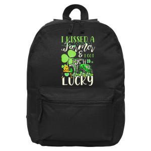 I Kissed A Farmer I Got Lucky Saint Patrick's Day 16 in Basic Backpack