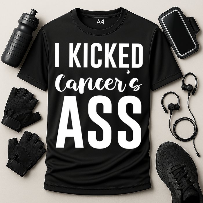 I Kicked Cancers Ass Cooling Performance Crew T-Shirt