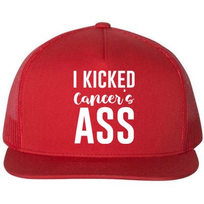 I Kicked Cancers Ass Flat Bill Trucker Hat