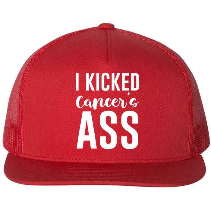 I Kicked Cancers Ass Flat Bill Trucker Hat