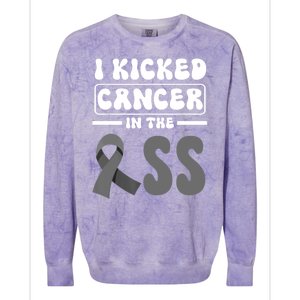 I Kicked Cancer In The Ass Melanoma Skin Cancer Awareness Colorblast Crewneck Sweatshirt