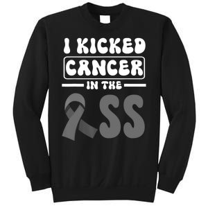 I Kicked Cancer In The Ass Melanoma Skin Cancer Awareness Sweatshirt