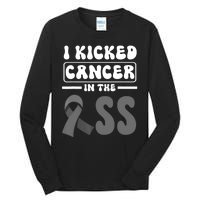 I Kicked Cancer In The Ass Melanoma Skin Cancer Awareness Tall Long Sleeve T-Shirt