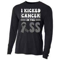 I Kicked Cancer In The Ass Melanoma Skin Cancer Awareness Cooling Performance Long Sleeve Crew