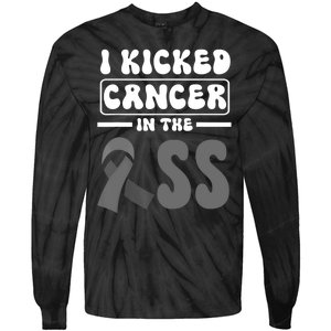 I Kicked Cancer In The Ass Melanoma Skin Cancer Awareness Tie-Dye Long Sleeve Shirt