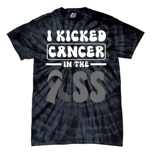 I Kicked Cancer In The Ass Melanoma Skin Cancer Awareness Tie-Dye T-Shirt