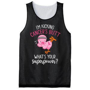 Im Kicking Cancers Butt Breast Cancer Awareness Supporter Mesh Reversible Basketball Jersey Tank