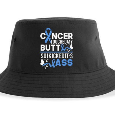 i kicked cancers butt Colon cancer awareness Sustainable Bucket Hat