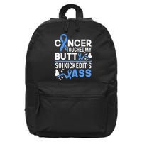 i kicked cancers butt Colon cancer awareness 16 in Basic Backpack