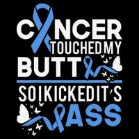 i kicked cancers butt Colon cancer awareness 16 in Basic Backpack