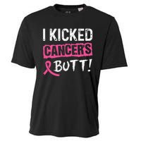 I Kicked Cancer's Butt Pink Ribbon Breast Cancer Awareness Cooling Performance Crew T-Shirt