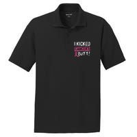 I Kicked Cancer's Butt Pink Ribbon Breast Cancer Awareness PosiCharge RacerMesh Polo