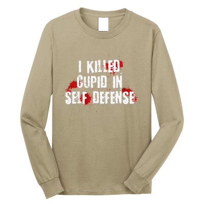 I Killed Cupid In Self Defense Funny Valentine's Day Long Sleeve Shirt