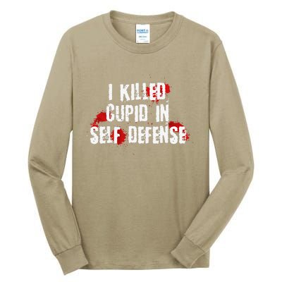 I Killed Cupid In Self Defense Funny Valentine's Day Tall Long Sleeve T-Shirt