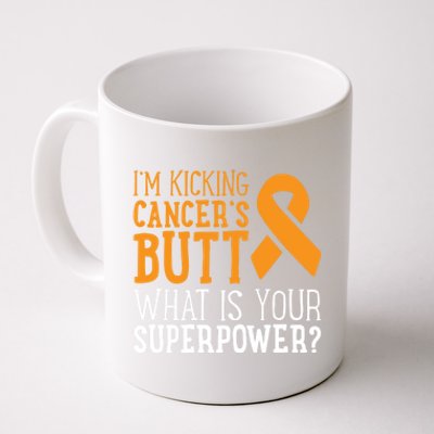 I'm Kicking Cancer's Butt Leukemia Awareness Survivor Gift Cute Gift Coffee Mug