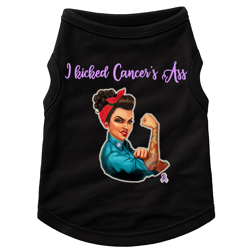 I Kicked Cancers Ass Cancer Survivors Doggie Tank