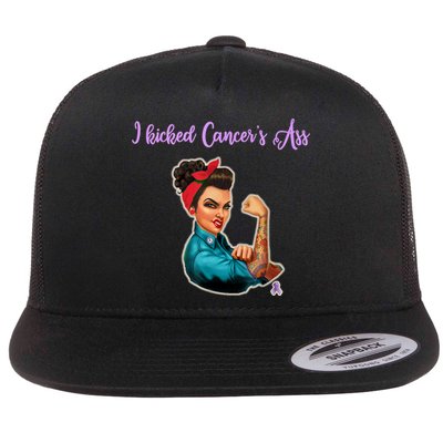 I Kicked Cancers Ass Cancer Survivors Flatbill Hat