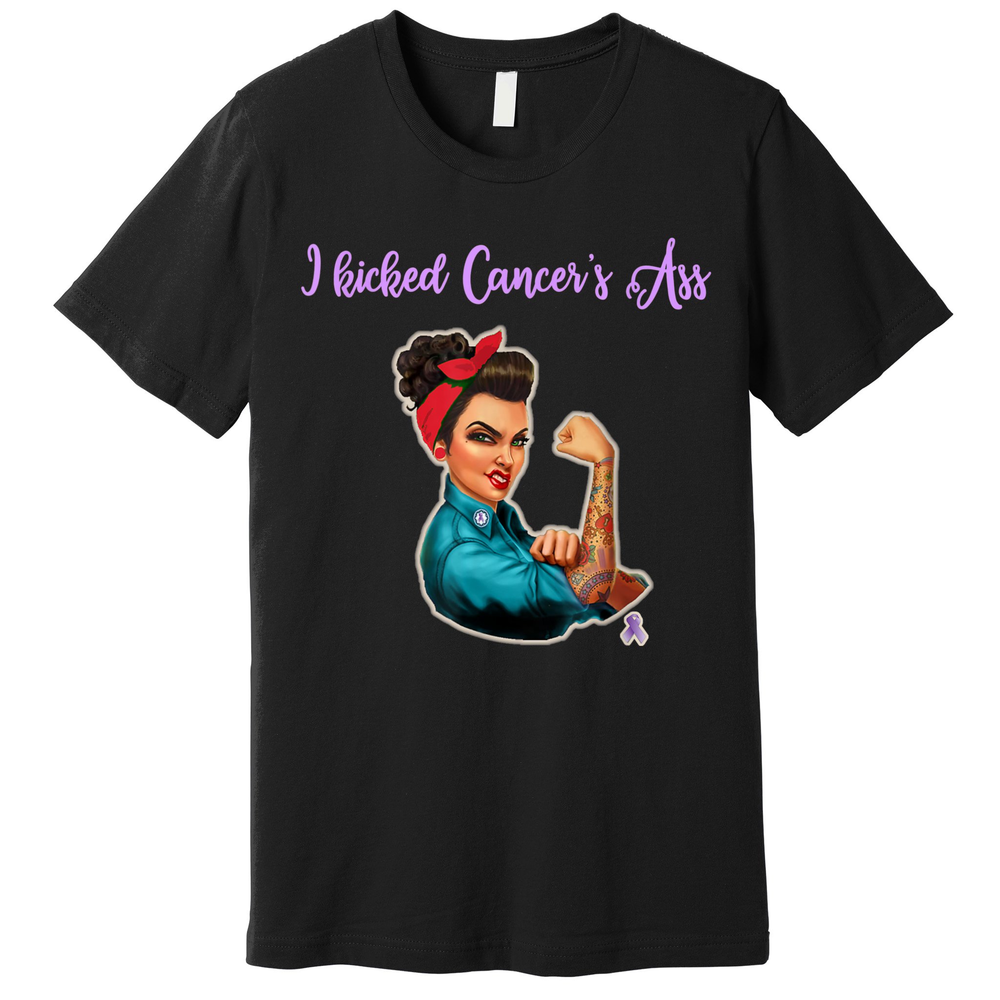 I Kicked Cancers Ass Cancer Survivors Premium T-Shirt