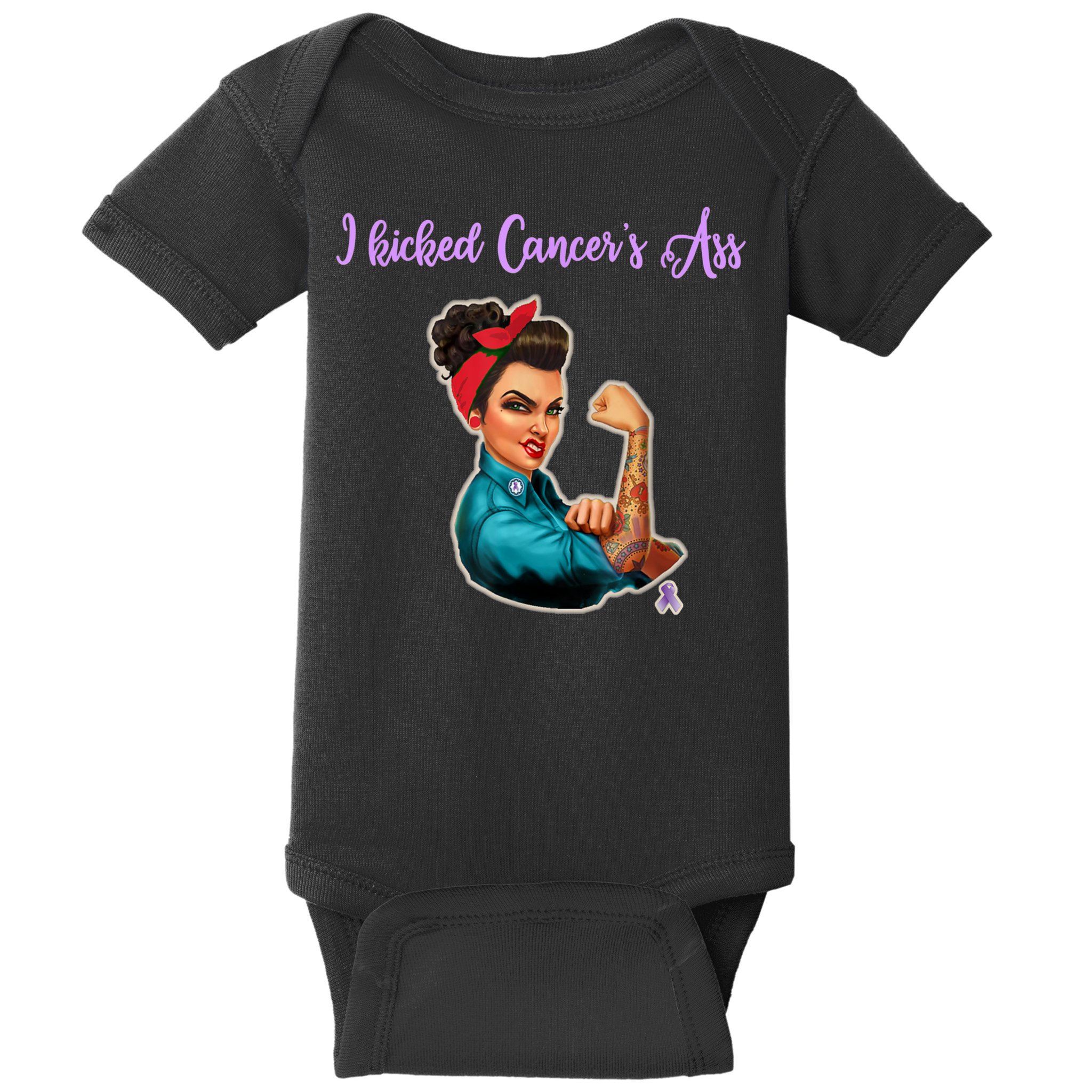 I Kicked Cancers Ass Cancer Survivors Baby Bodysuit