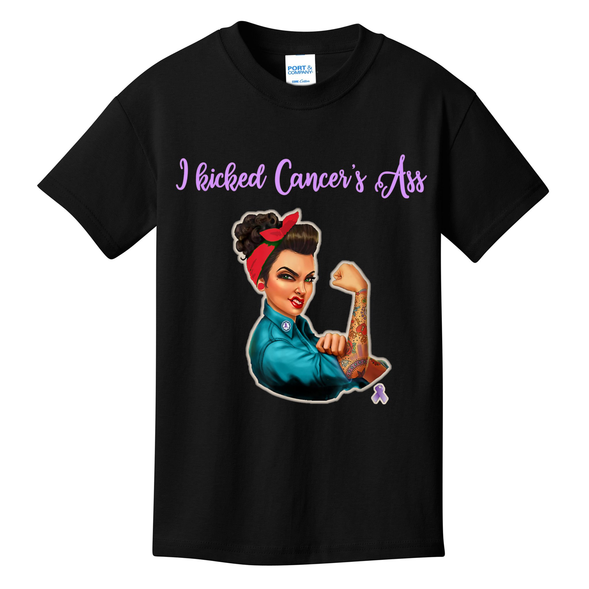 I Kicked Cancers Ass Cancer Survivors Kids T-Shirt