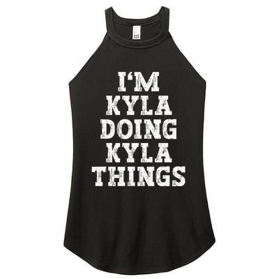 IM Kyla Doing Kyla Things Funny Name Women's Perfect Tri Rocker Tank