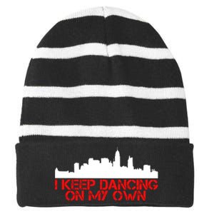 I Keep Dancing On My Own Philadelphia Baseball Striped Beanie with Solid Band