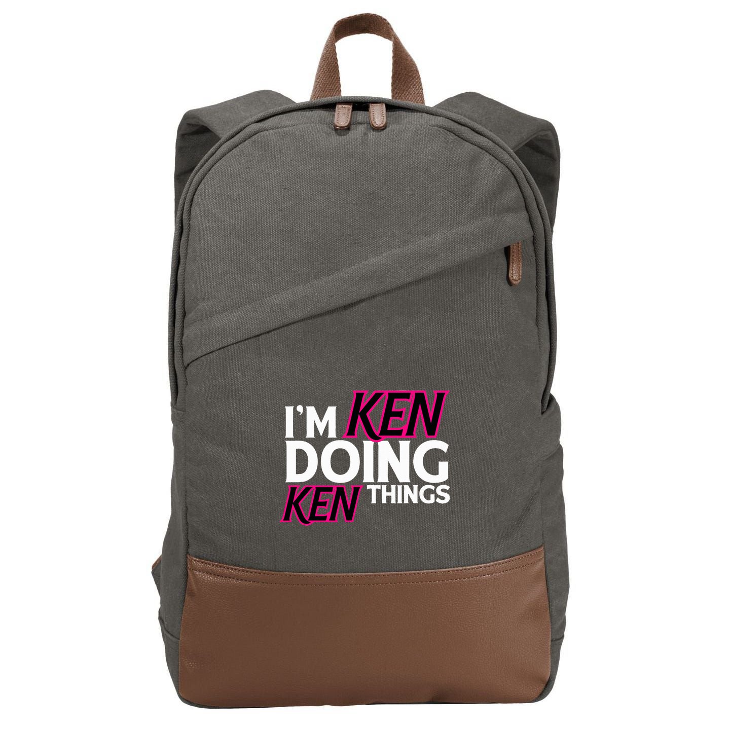 I'm Ken Doing Ken Things Funny First Name Ken Sarcastic Cotton Canvas Backpack