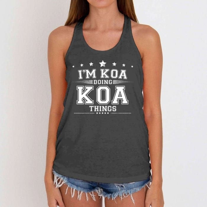 Im Koa Doing Koa Things Women's Knotted Racerback Tank