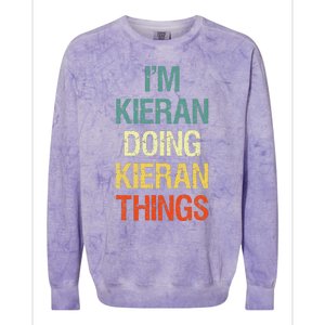 IM Kieran Doing Kieran Things Personalized First Name Gift Colorblast Crewneck Sweatshirt