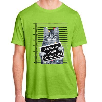 I Knocked Down The Xmas Tree Funny Christmas Kitty Cat Lover Cool Gift Adult ChromaSoft Performance T-Shirt