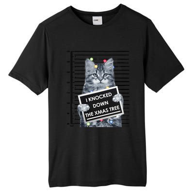 I Knocked Down The Xmas Tree Funny Christmas Kitty Cat Lover Cool Gift Tall Fusion ChromaSoft Performance T-Shirt