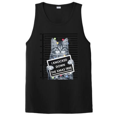 I Knocked Down The Xmas Tree Funny Christmas Kitty Cat Lover Cool Gift PosiCharge Competitor Tank