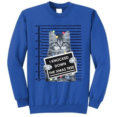 I Knocked Down The Xmas Tree Funny Christmas Kitty Cat Lover Cool Gift Sweatshirt