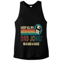I Keep Dad Jokes In A Dad A Base Funny Fathers Day Ladies PosiCharge Tri-Blend Wicking Tank