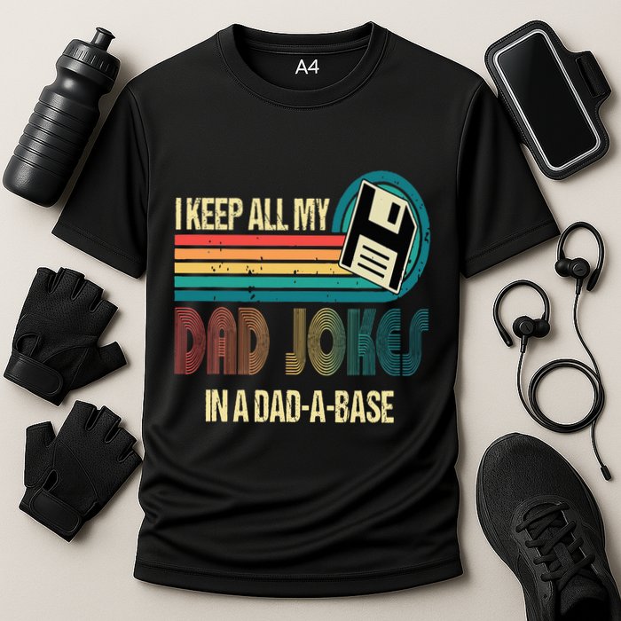 I Keep Dad Jokes In A Dad A Base Funny Fathers Day Performance Shirt