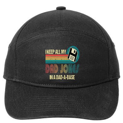 I Keep Dad Jokes In A Dad A Base Funny Fathers Day 7-Panel Snapback Hat